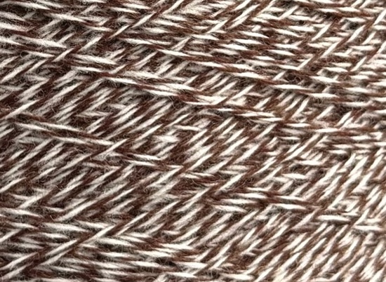 Botto Poala Art. Camargue 2/15 – Merino Supergeelong mouliné Garn col. 5054902 Braun-Weiss